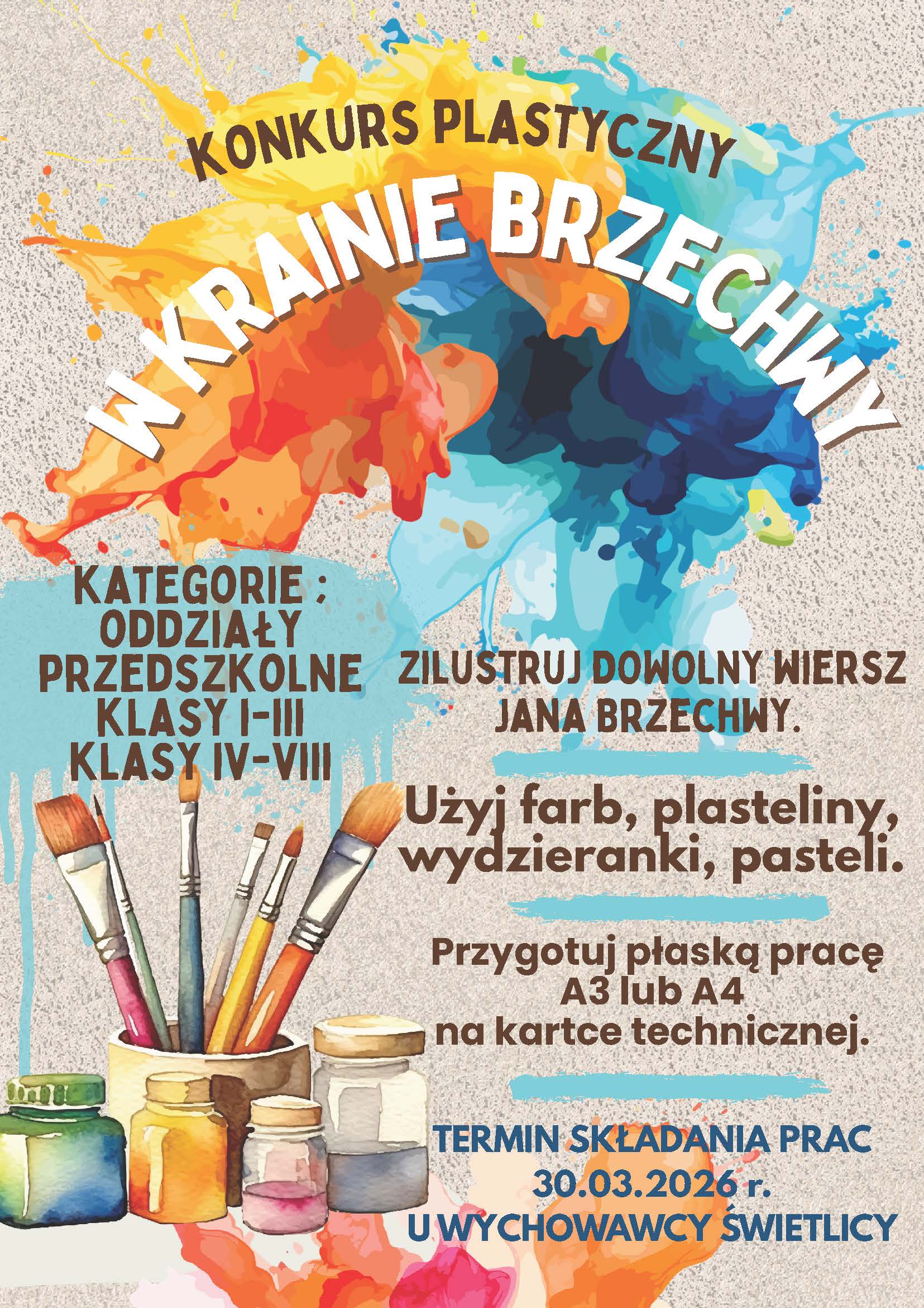 Zapraszamy uczniów do udziału w konkursie plastycznym 