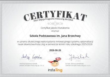 Nasza szkoła otrzymała Certyfikat Jakości Kształcenia