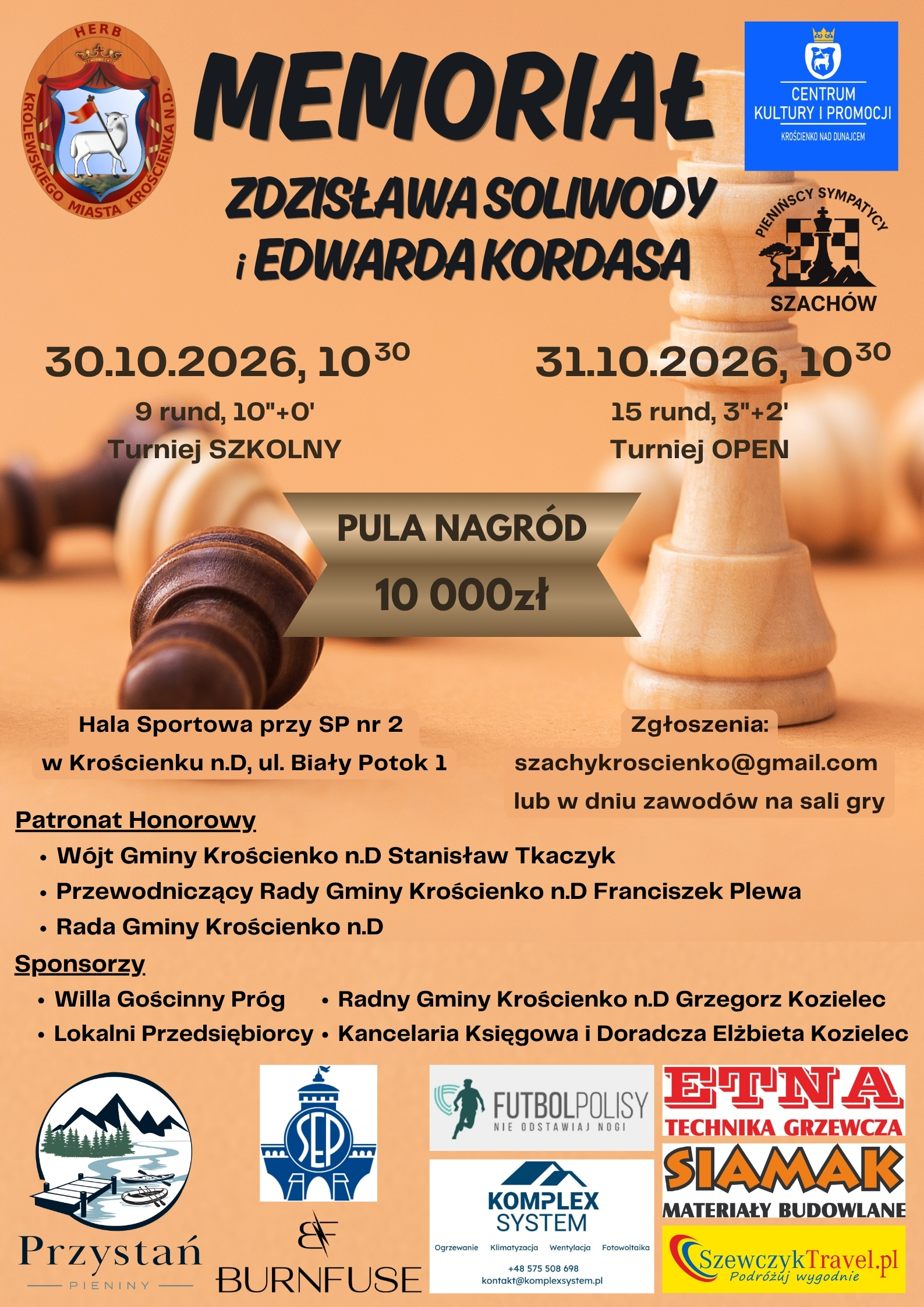 Zaproszenie na tegoroczny Memoriał Szachowy 2026